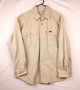 Camisa de Trabajo Carhartt Pesada Exterior Lona Abotonada Para Hombre Beige Manga Larga XL - Imagen 1 de 13