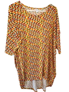LuLaRoe Irma Damen Größe Large mehrfarbig geometrisches Muster Freizeit Tunika Shirt - Bild 1 von 9
