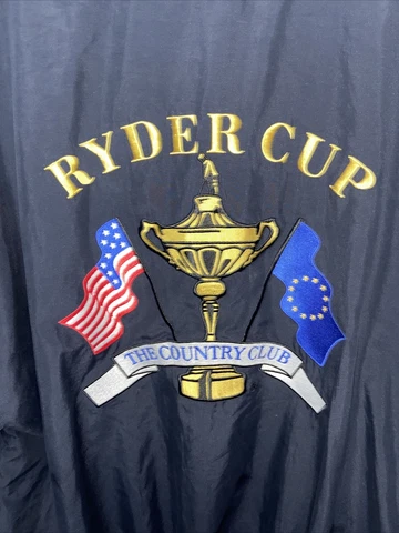 Slazenger 1999 RYDER CUP Country Club BROOKLINE Zippered Embroidered (L) Jacket Cover