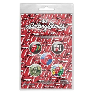 ROLLING STONES ROCK AND ROLL  5 BUTTON BADGE PACK OFFICIALLY LICENSED BADGES - Picture 1 of 4