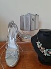 Ladies Dune Silver Strappy Wedges size 5/38. Cruise. Wedding. Evening