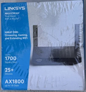 Router Linksys MR7350 Max Stream AX1800 Doble Banda Malla Wi Fi 6 Negro Nuevo - Imagen 1 de 2