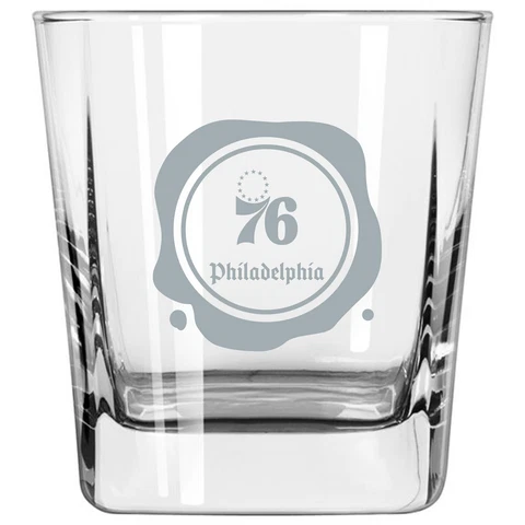 Philadelphia 76ers 14oz. Frost Stamp Old Fashioned Glass Cover