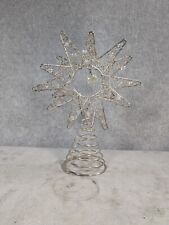 Vintage Christmas Star Tree Topper Iridescent Beads Design 10"