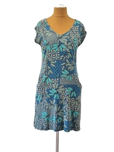 40 Shirtkleid Taschen WHITE STUFF Blumen Muster blau 100% Baumwolle Sommerkleid - Bild 1 von 10