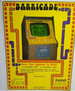 Barricade Arcade FLYER Ramtek Originale 1977 Retro Videogioco Promo Opere Foglio - Foto 1 di 3