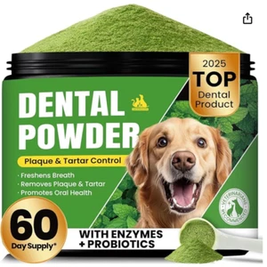 Dog Teeth Cleaning Powder, Dog Dental Powder and Cats Breath Freshener, Plaque O - Picture 1 of 9