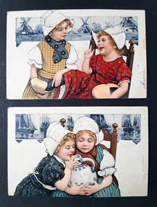 Cartoline postali illustrate - Coppia con due olandesine - 1906 - Picture 1 of 2