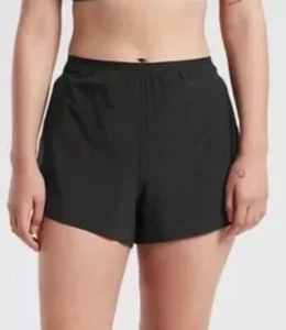 Athleta Interval Run Shorts Womens Size Small Built In Brief Pockets Black - Picture 1 of 4