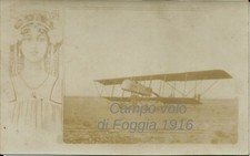 Fotografia/Cartolina originale, Campo Volo di Foggia Farman Fiat 100hp