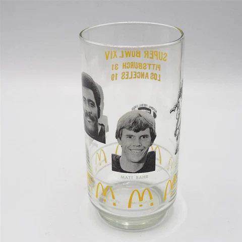 Vintage McDonalds Pittsburgh Steelers Super Bowl XIV Glass Joe Greene Cover