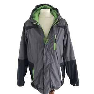 Lands‘End Jacke Anorak M 134 146 152 Grau Kapuze Hellgrün - Bild 1 von 10