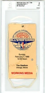1988 NBA ALL STAR GAME TICKET PASS MICHAEL JORDAN MVP BGS 3 RARE OLD VINTAGE WOW - Bild 1 von 2