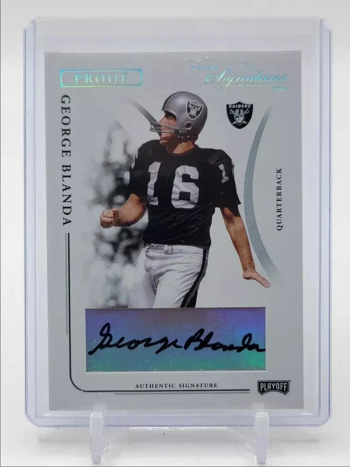 GEORGE BLANDA 2004 DONRUSS PLAYOFF PROOF PRIME AUTOGRAPH AUTO 032/110 - Image 1 of 2