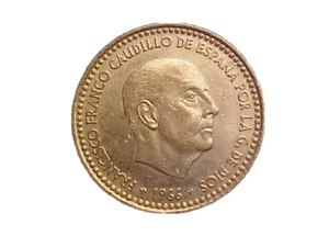 1966 SPAIN UNA PESETA KM# 796- NICE HIGH GRADE COLLECTOR COIN!-c2970xux - Picture 1 of 2