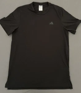 Camiseta básica atlética negra Adidas para hombre talla pequeña manga corta logotipo de 3 barras - Imagen 1 de 6