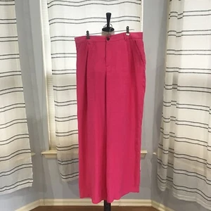 Zara Women Size XXL Fuchsia Pink High Waist Full Length Trousers Modern Blogger - Picture 1 of 10