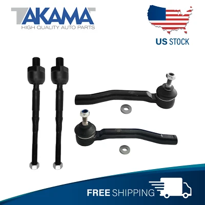 Extremos de barra de amarre interior + exterior de dirección delantera 4 piezas para Nissan Juke 11-17 Foto 1 de 4