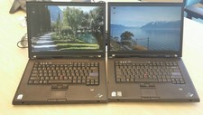 Lot of 2 Lenovo thinkpad T60 laptop Core  Duo 1.66GHz 2GB 80GB HDD WIFI Linux