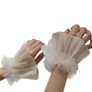 Ruffled False Sleeves Girl Detachable Ruffled Wrist Cuffs for Sweater Decors - Picture 1 of 8