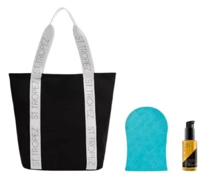 Bolso de Mano St Tropez Algodón/Lona SOLO Tienda Playa Blanco y Negro 13" x 14" NUEVO Foto 1 de 3