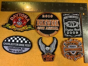 U7-47 MOTORCYCLE PATCH - LOT OF 7 - MIXED BIKE WEEKS - Picture 1 of 2