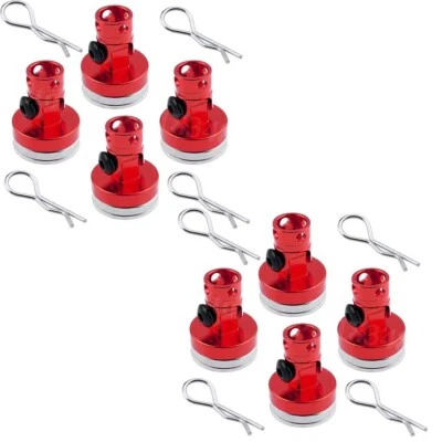 USA 8Pcs Magnetic Invisible Body Post Mount with R clips for 1/10 RC Car HSP Kit - Image 1 of 4