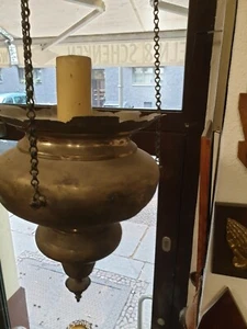 LUZ ETERNA Semáforo de luz eterna en cadenas alrededor de 1850 total 140 cm de alto x 30 - Imagen 1 de 12