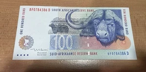 SOUTH AFRICA 100 RAND P126 B 1999 CAPE BUFFALO ZEBRA UNC CURRENCY BANK NOTE - Picture 1 of 2