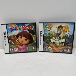 Nickelodeon Bundle Dora Puppy & Go Diego Go! Dinosaur Rescue Nintendo DS CIB - Picture 1 of 7