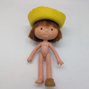 Strawberry Shortcake 1979 Huckleberry Pie Puppe mit Hut und 1 Schuh *ohne Kleidung*  - Bild 1 von 12