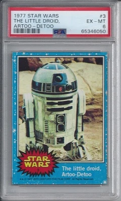 1977 Topps Star Wars Series 1 The Little Droid Artoo-Detoo #3 -  PSA 6 EX-MT - Image 1 of 2