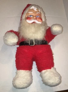 MCM 1950er Weihnachtsmann Puppe 16 Zoll Genie Toys USA Gummi Gesicht Stofftier mit Org Etikett LESEN - Bild 1 von 24