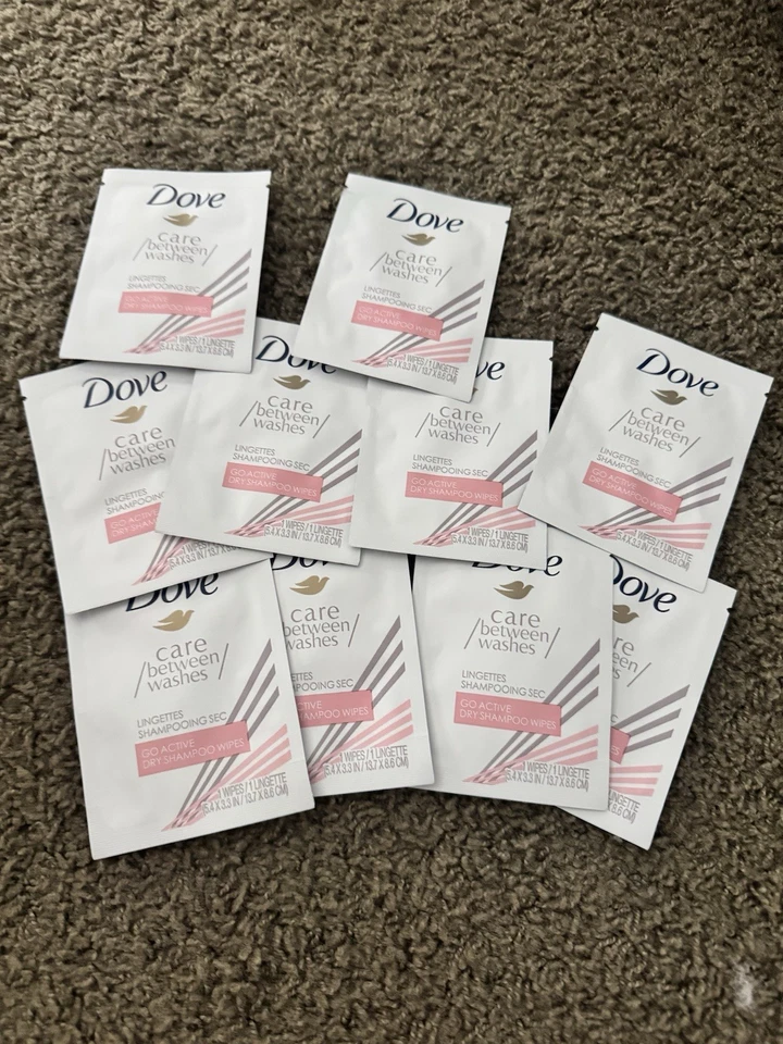 10 toallitas champú seco Dove Care Between Washes Go Active ¡NUEVO! Foto 1 de 1