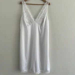 Vintage Size 46 White Satin & Lace Slip Petticoat - Picture 1 of 5