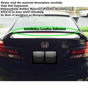 284F Add-on Rear Gurney Flap Lip Spoiler Wing Fits: 2013-2015 Honda Civic Sedan - Picture 1 of 2