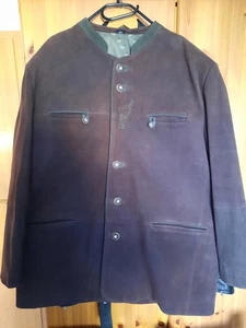 Janker, Herren, Gr 27, echt Leder, Farbe Braun mit grün abgesetzt - Bild 1 von 7