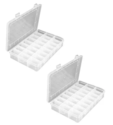 2x Sortimentkasten 24 Fächer Kleinteilmagazin Kleinteilebox Angler Organizer Set - Bild 1 von 4