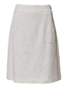 Auténtica falda para mujer Dolce & Gabbana blanca floral brocado línea A cintura alta - Imagen 1 de 5