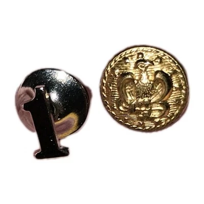 Золотистый лацкан булавка лот (2) - 1 год службы награда и двуглавый орел - Изображение 1 из 2