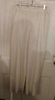 Vestido para mujer Lauren Ralph Lauren blanco con rayas negras 100 % seda talla 14 Foto 1 de 3