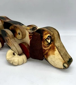 Vintage 1961 Fisher Price Snoopy Sniffer Wooden Dog Pull Along Toy #181 Works - Picture 1 of 11