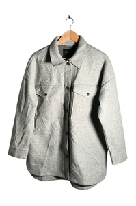 Banana Republic Overshirt Mens Size M Grey Fleece Lined Button Up Shirt Jacket - Picture 1 of 17