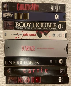 Brian De Palma VHS Lot 8 Sisters Blow Out Scarface Carrie Untouchables Body - Imagen 1 de 5