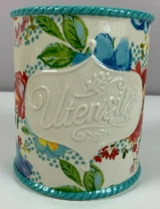 Soporte para utensilios de gres The Pioneer Woman melodía estampado floral vajilla de 4,7"x5,5" - Imagen 1 de 3