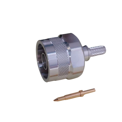 N Male LMR-195 connector TC-195-NMH-X Times Microwave Crimp Style Solder pin - Image 1 of 4