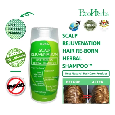 Champú a base de hierbas para cuero cabelludo EcoHerbs detener la pérdida de cabello, caspa, grasa, ayuda a la regeneración del cabello Foto 1 de 3