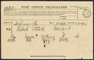 Suffolk PH 1892 PO Telegraph Sent to Fisher Steed Solicitors Long Melford. - Picture 1 of 1