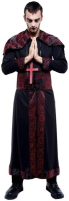 NUEVO Disfraz de bata negra/roja infinitas opciones para hombre talla S Foto 1 de 3