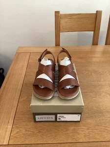 Shoon SH Iranna Tan Leather Sandals Size 38 - Picture 1 of 10